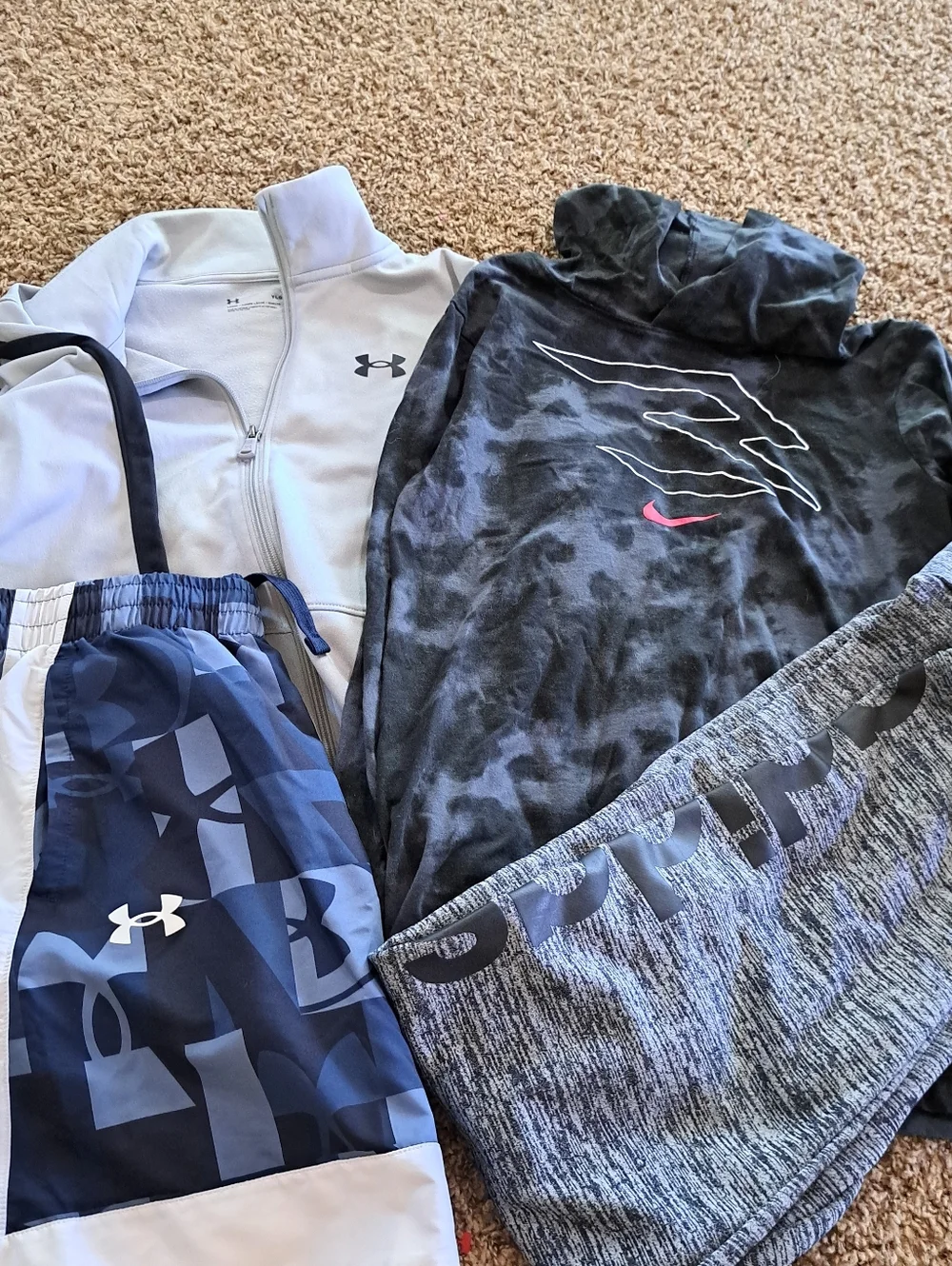 Under Armour &‎ Nike Adidas Activewear Mix - Gray, Black, Navy Youth LARGE